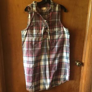 SO brand plaid one piece sleeveless dress